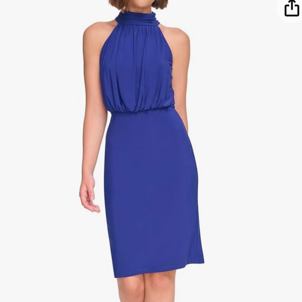 Jessica Howard Royal Blue Halter Midi Dress